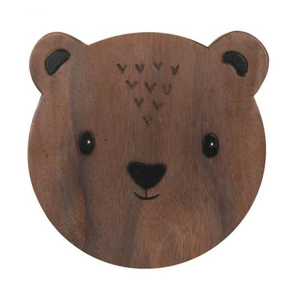 26cm Children Wooden Bear Stool 2