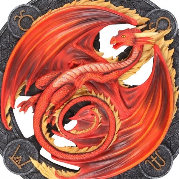 Beltane Dragon Resin Wall Plaque By Anne Stokes 4