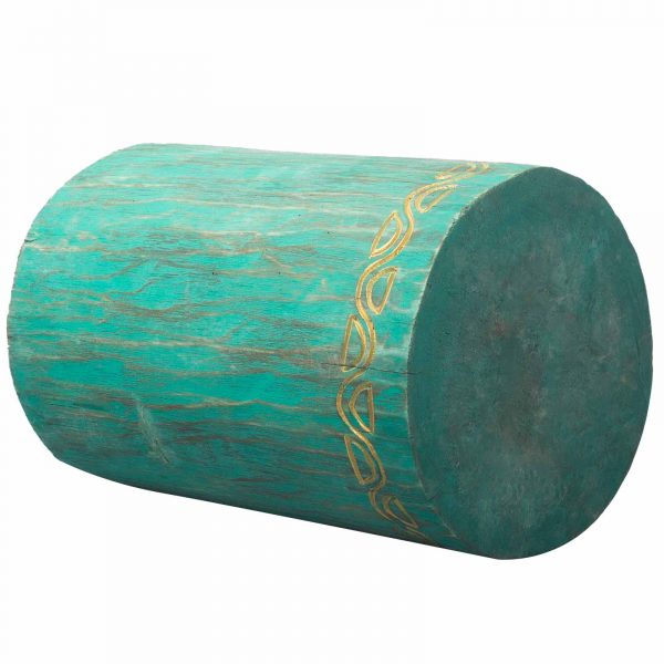 Tribal Stool/Table - Albasia Wood - Turquoise: Add Artisanal Elegance to Your Home Decor - Image 3