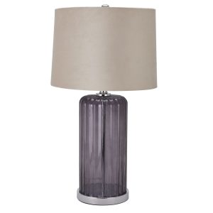 Alberta Metallic Glass Lamp With Velvet Shade 5