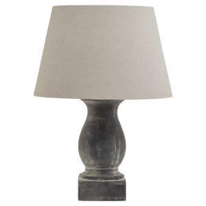 Amalfi Grey Pillar Table Lamp With Linen Shade 5