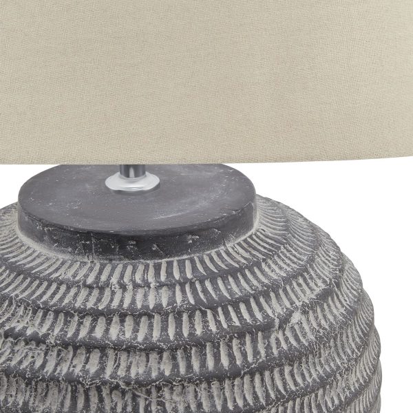 Amalfi Grey Stone Carved Lamp 4