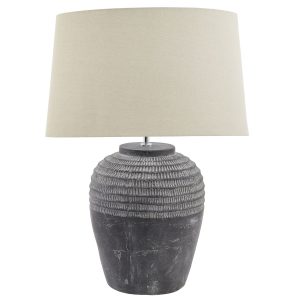 Amalfi Grey Stone Carved Lamp 5