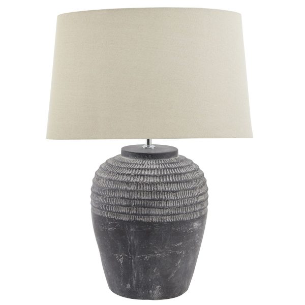 Amalfi Grey Stone Carved Lamp 5