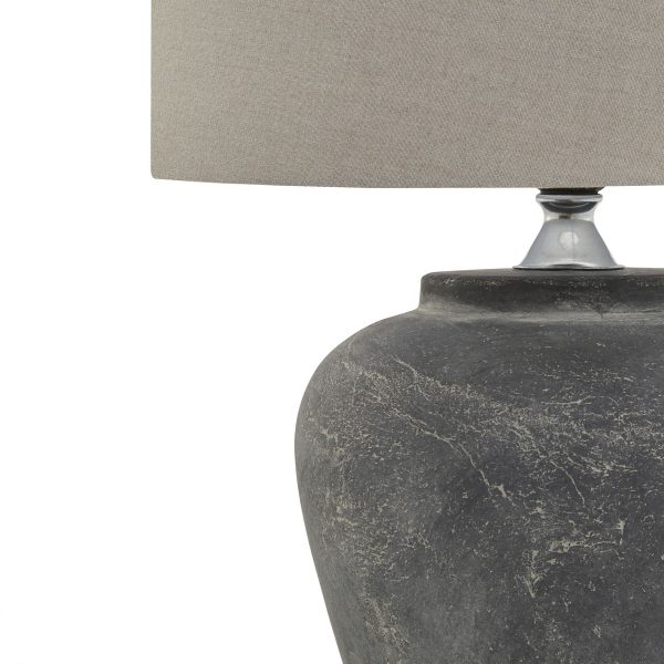 Amalfi Grey Table Lamp With Linen Shade 4