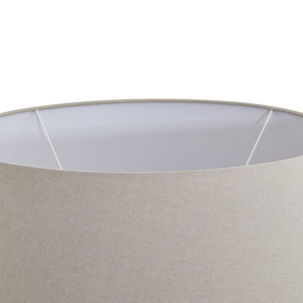 Athena Aged Stone Round Table Lamp With Linen Shade 3