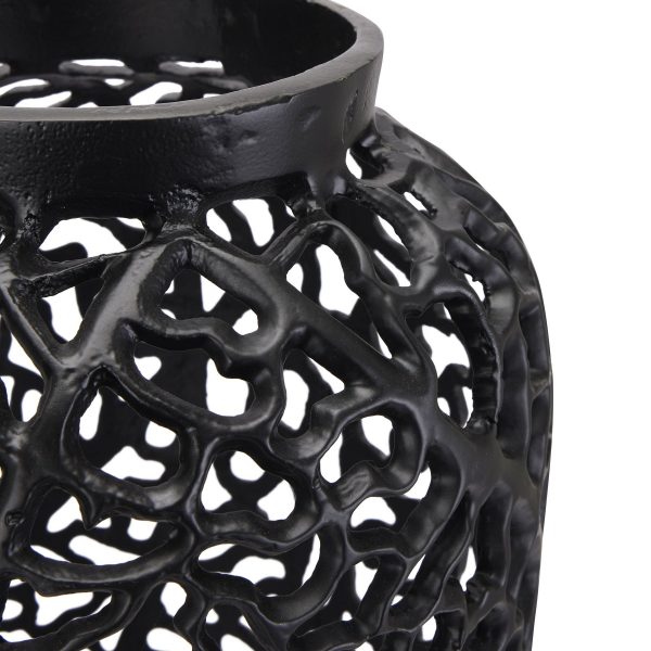 Black Cast Lattice Vase 3