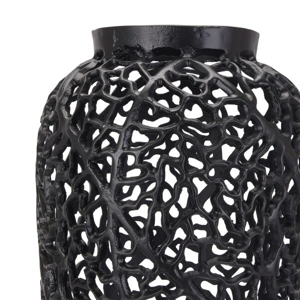 Black Cast Lattice Vase 4