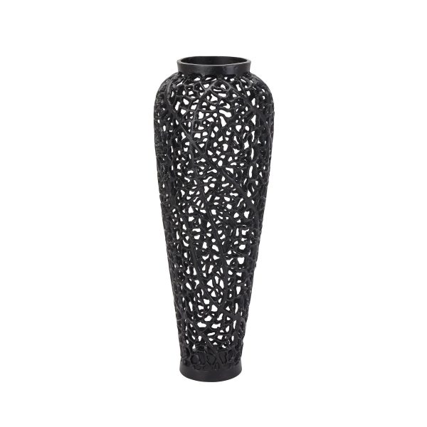 Black Cast Lattice Vase 5