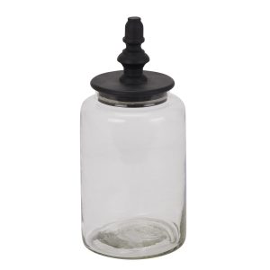 Black Finial Tall Glass Canister 4