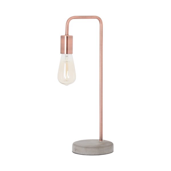 Copper Industrial Lamp With Stone Base 4