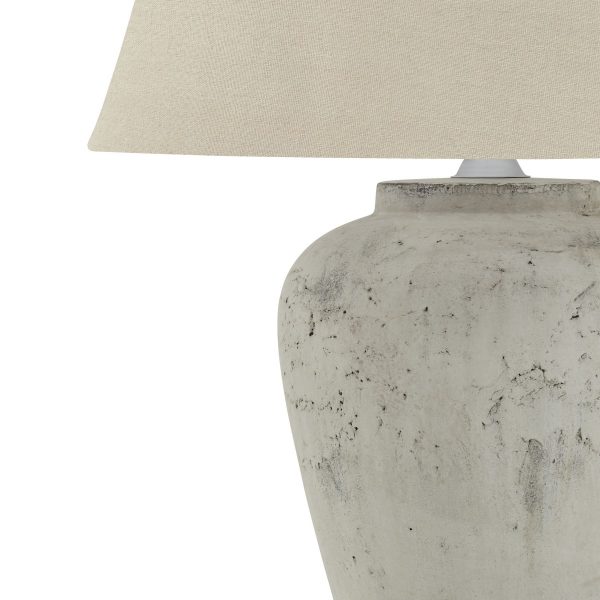 Darcy Antique White Table Lamp With Linen Shade 4