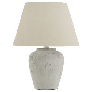 Darcy Antique White Table Lamp With Linen Shade 5