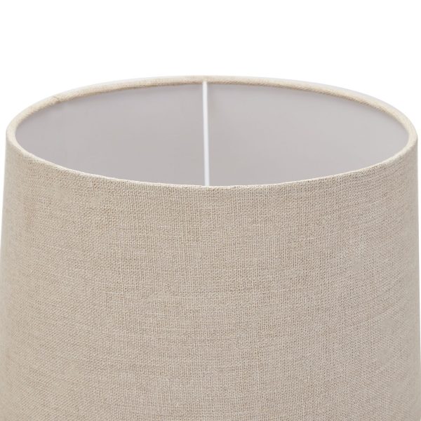 Delaney Grey Bead Candlestick Lamp With Linen Shade 3