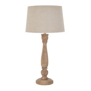 Delaney Natural Wash Candlestick Lamp With Linen Shade 5