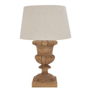 Delaney Natural Wash Fluted Lamp With Linen Shade 5