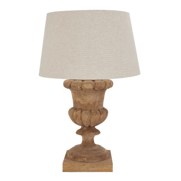 Delaney Natural Wash Fluted Lamp With Linen Shade 5
