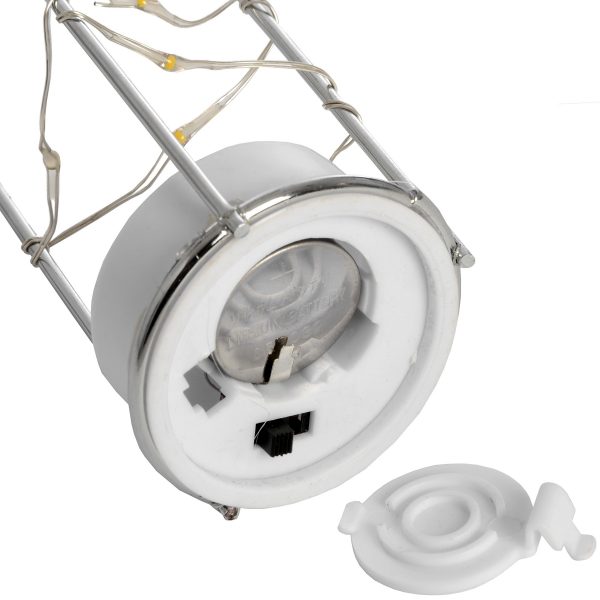 Frosted Glass Lantern With Rope Detail And Interior Led 2