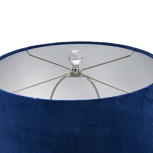 Ice Shadows Table Lamp With Navy Blue Lampshade 2