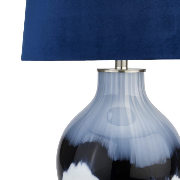 Ice Shadows Table Lamp With Navy Blue Lampshade 3