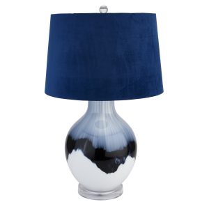 Ice Shadows Table Lamp With Navy Blue Lampshade 4