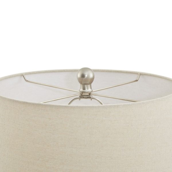 Lattice Ceramic Table Lamp With Linen Shade 3