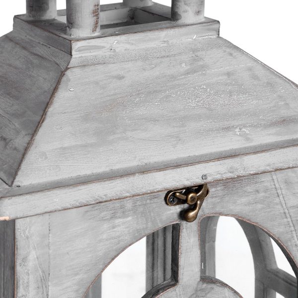 Set Of Three Wooden Lanterns With Archway Design 4