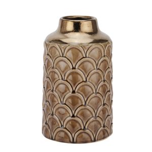 Seville Collection Small Caramel Scalloped Vase 3