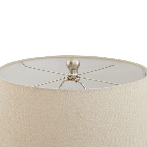 Woven Ceramic Table Lamp With Linen Shade 3