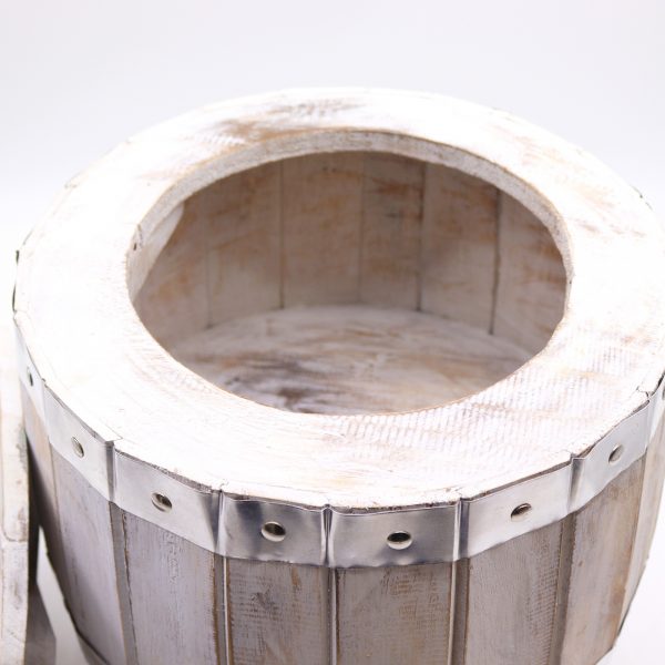 Beer Barrel Stool: Embrace Rustic Charm with Modern Versatility - Whitewash - Image 3