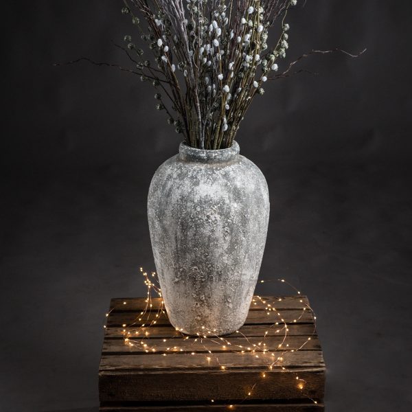 Aged Stone Tall Ceramic Vase 2