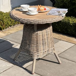 Amalfi Collection Outdoor Bistro Table With Wood Top 2