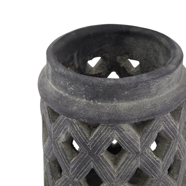 Amalfi Grey Large Lattice Lantern 2