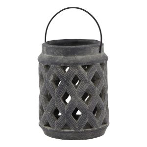 Amalfi Grey Large Lattice Lantern 3