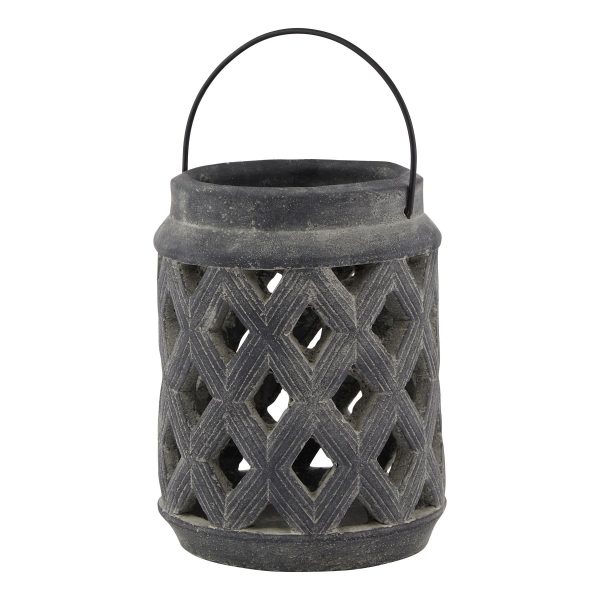 Amalfi Grey Large Lattice Lantern 3