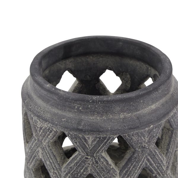 Amalfi Grey Lattice Lantern 2