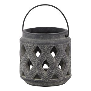 Amalfi Grey Lattice Lantern 3