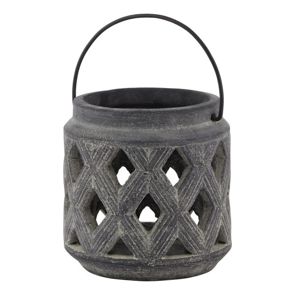 Amalfi Grey Lattice Lantern 3