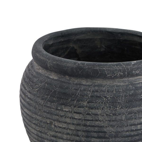 Amalfi Grey Rimmed Plant Pot 2