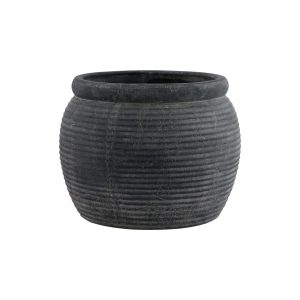 Amalfi Grey Rimmed Plant Pot 3