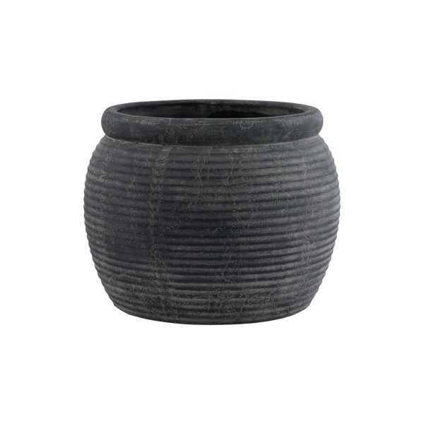 Amalfi Grey Rimmed Plant Pot 3
