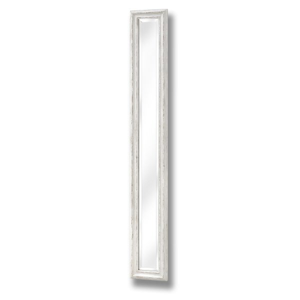 Antique White Frame Narrow Wall Mirror 3