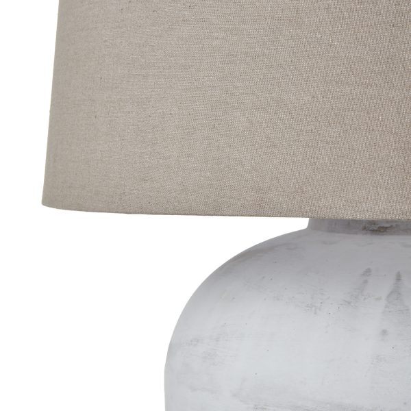 Athena Aged Stone Tall Table Lamp With Linen Shade 3