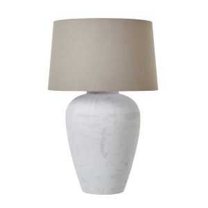 Athena Aged Stone Tall Table Lamp With Linen Shade 5