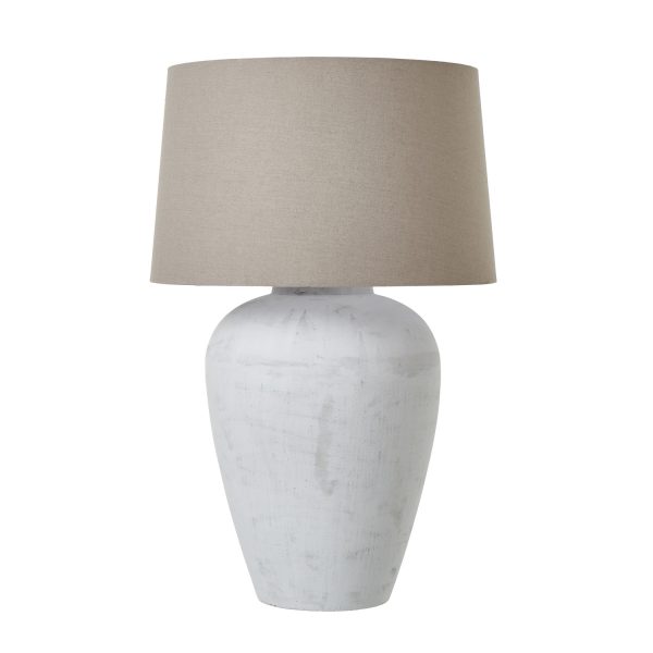 Athena Aged Stone Tall Table Lamp With Linen Shade 5