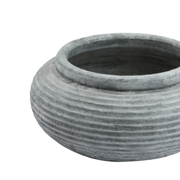 Athena Round Ribbed Planter 2