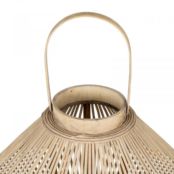 Cone Wicker Lantern With Glass Holder 2