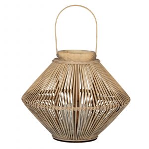 Cone Wicker Lantern With Glass Holder 4