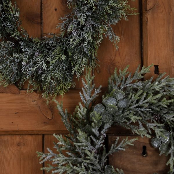 Frosted Pine And Eucalyptus Wreath 2