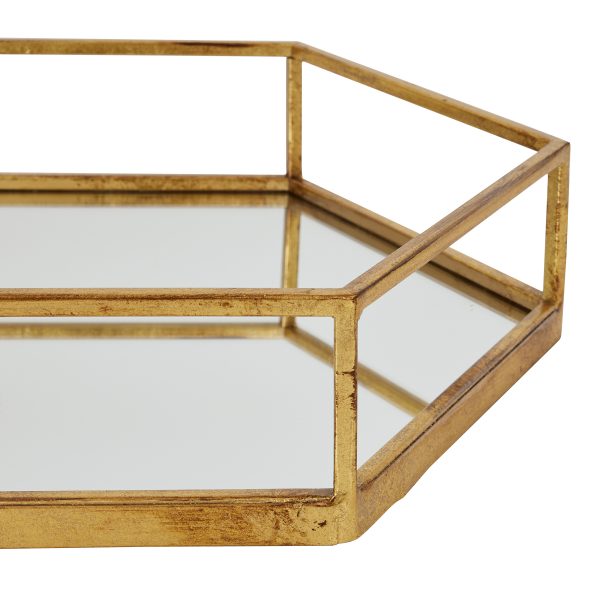 Gold Hexagon Set Of Two Trays 2